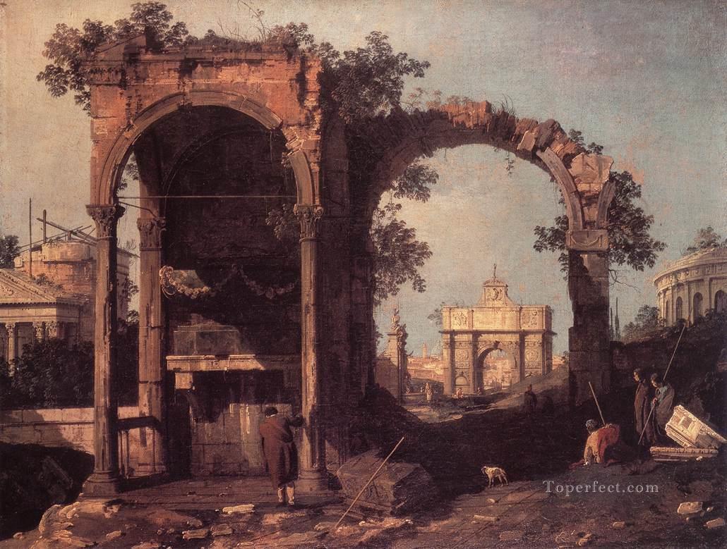 Capriccio Ruins And Classic Buildings Canaletto Oil Paintings